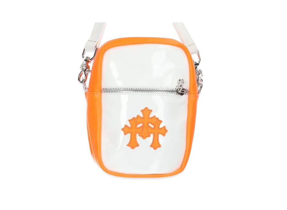 Chrome Hearts Taka Mini Patent Leather Shoulder Bag with Cross Patch "Orange/White"