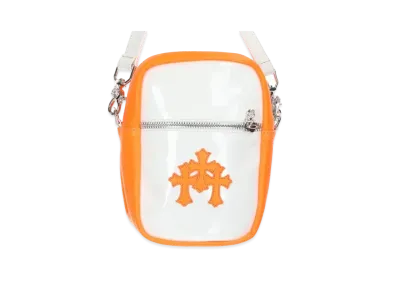 Chrome Hearts Taka Mini Patent Leather Shoulder Bag with Cross Patch "Orange/White"