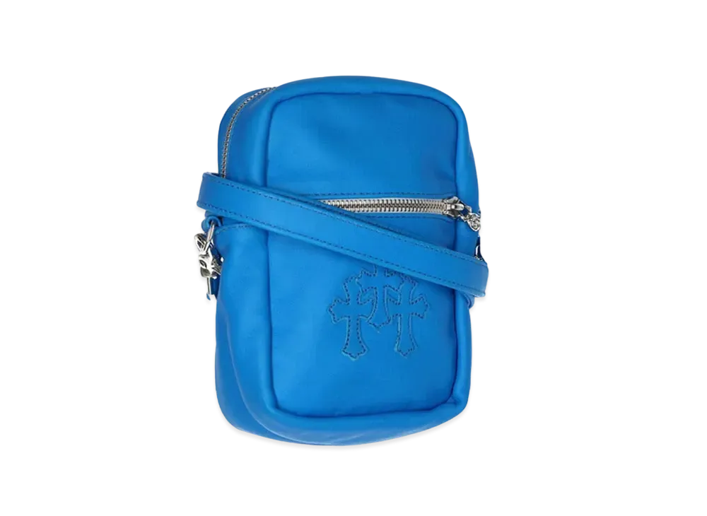 Chrome Hearts Taka Mini Cemetery Cross Patch Leather Shoulder Bag "Blue"
