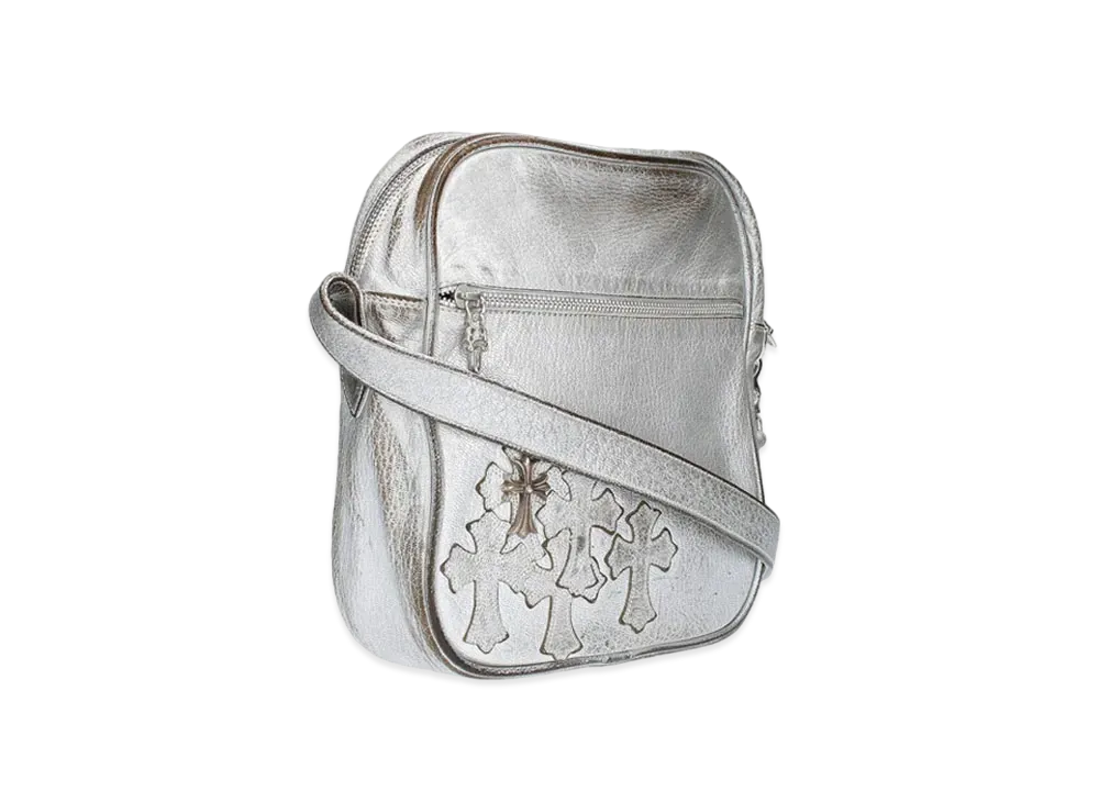 Chrome Hearts Taka Bag CH Cross Cemetery Cross Patch Leather Shoulder Bag "Silver"