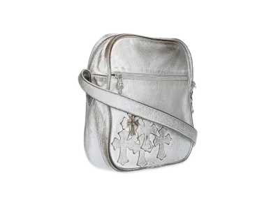 Chrome Hearts Taka Bag CH Cross Cemetery Cross Patch Leather Shoulder Bag "Silver"