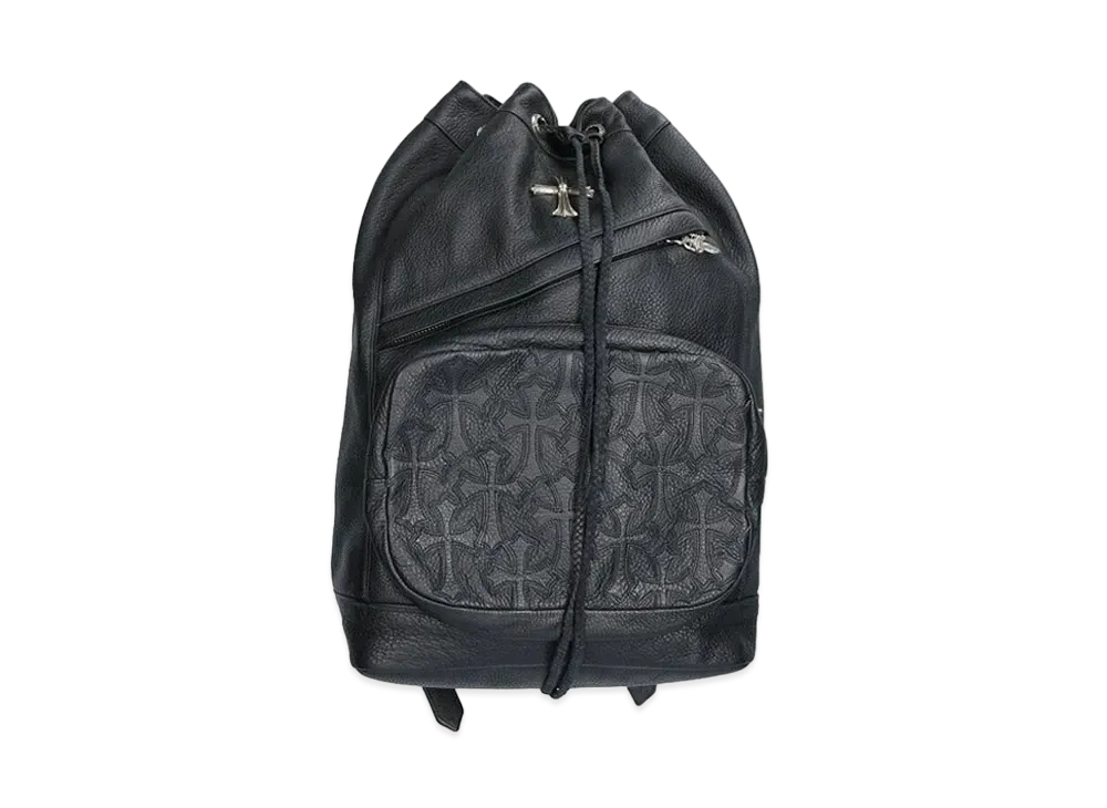 Chrome Hearts Strange Love Bag Large Cross Cemetery Patch Leather Backpack "Black"