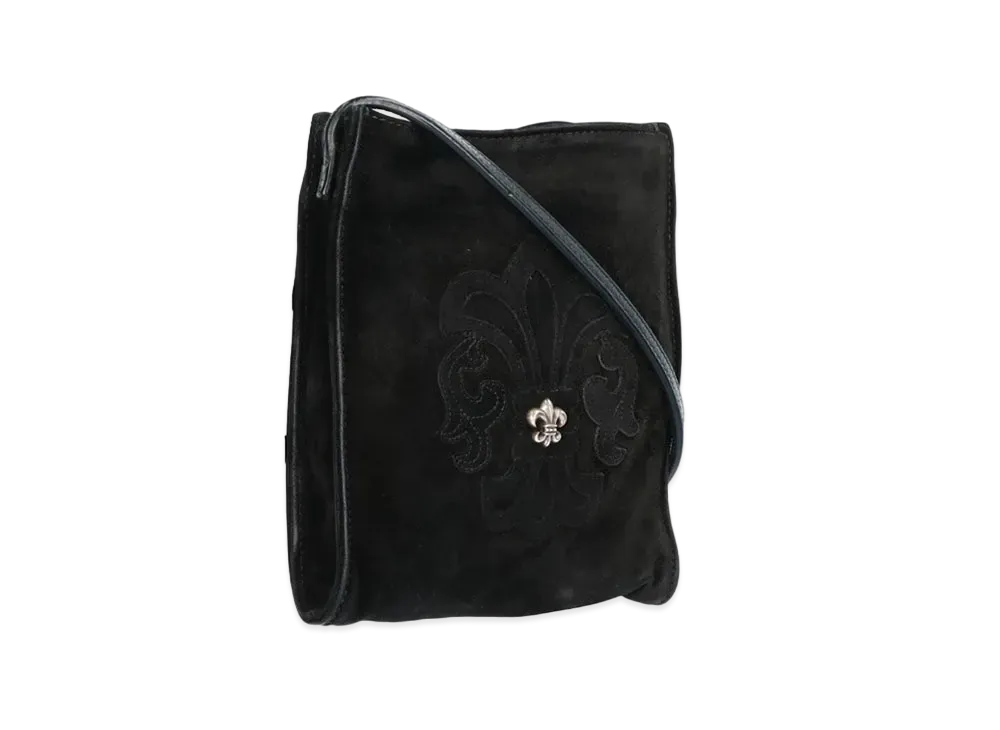 クロムハーツ スクエアポケット BSフレア レザーパッチ ショルダーバッグ "ブラック"
