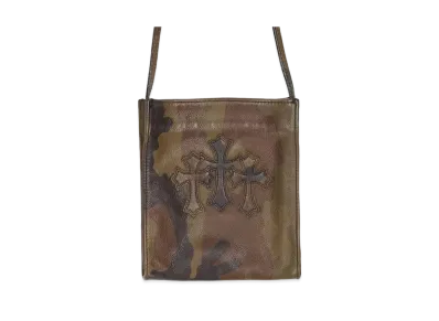 Chrome Hearts Square Pocket 3 Cross Patch Leather Shoulder Bag "Khaki"