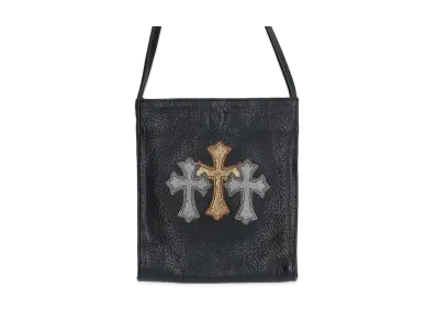 Chrome Hearts Square Pocket 3 Cross Patch Leather Shoulder Bag "Black"