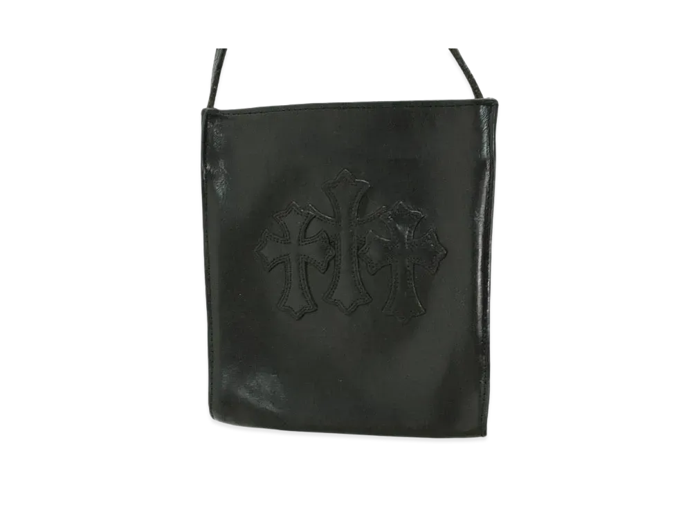 Chrome Hearts Square Pocket 3 Cross Patch Leather Shoulder Bag "Black"