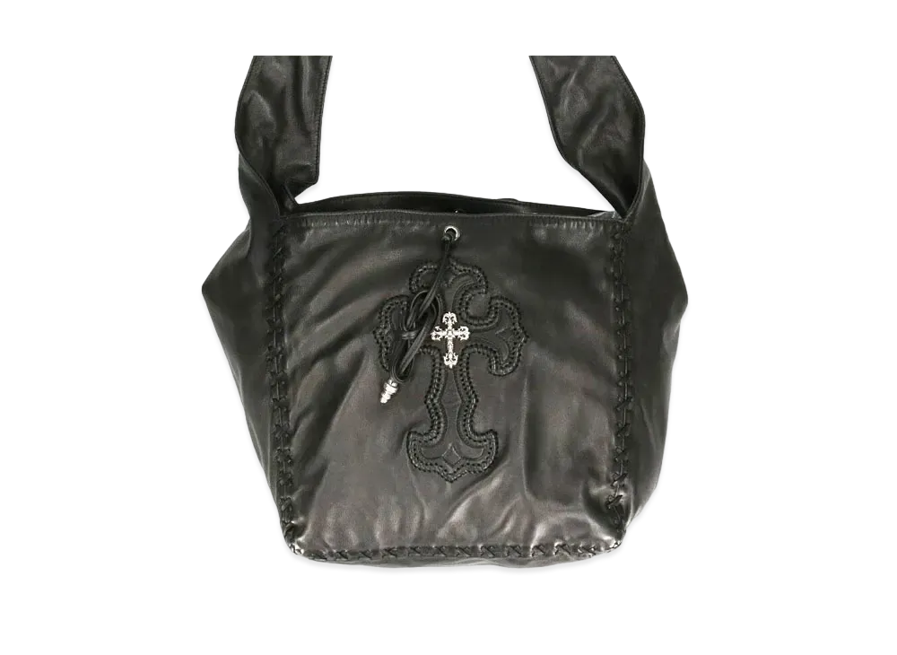 Chrome Hearts Slacker Philigrey Cross Decoration Leather Shoulder Bag "Black"