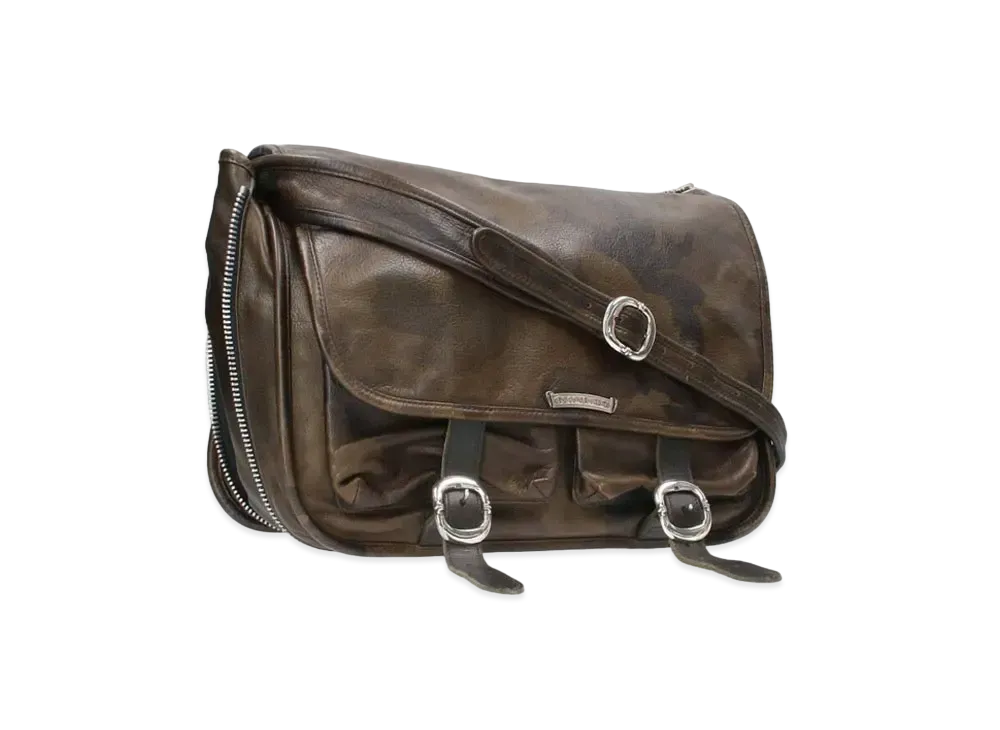 Chrome Hearts Large Gunslinger Strap Camouflage Leather Shoulder Bag "Khaki"