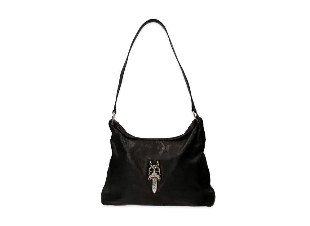 Chrome Hearts Little Lyon Dagger Decoration Destroy Leather Shoulder Bag "Black"