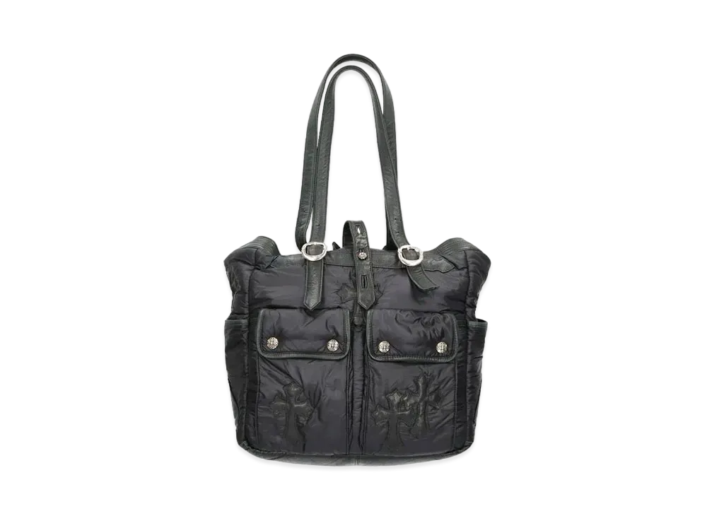 Chrome Hearts 2 Flap Pocket 4 Gunslinger Cross Patch Nylon Tote Bag "Black"