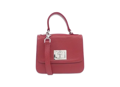 Chrome Hearts 2 Section SM CH Cross 2way Clip Shoulder Leather Hand Bag "Red"