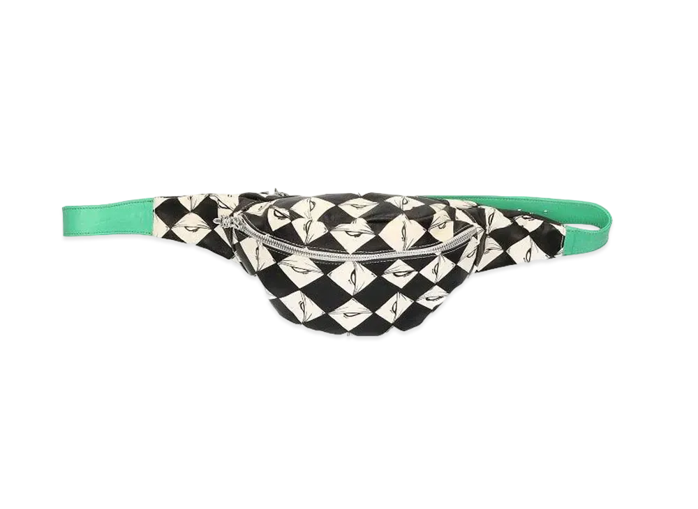 Chrome Hearts PPO Matty Boy #3 Snat Pack 99 Eyes Leather Waist Bag Taiwan Exclusive "Black/White/Green"