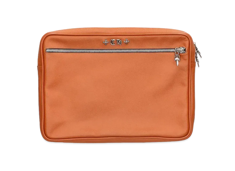 Chrome Hearts CH Plus Leather Clutch Bag "Brown"