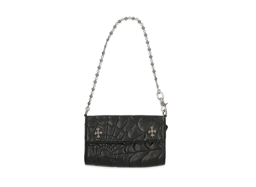 Chrome Hearts Spider Wave CH Plus Floral Ball Quilting Leather Shoulder Bag "Black"
