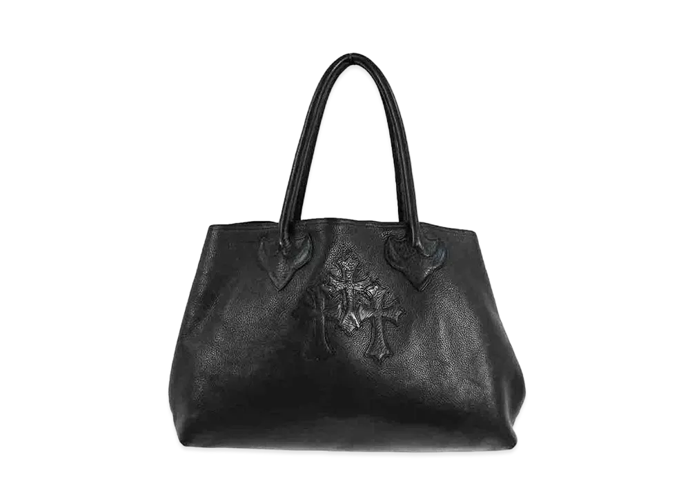クロムハーツ W SNP 3セメタリー レザー トートバッグ "ブラック"