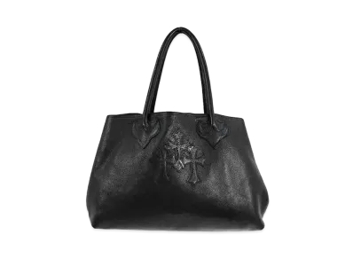 Chrome Hearts W SNP 3 Cemetar Cross Leather Tote Bag "Black"