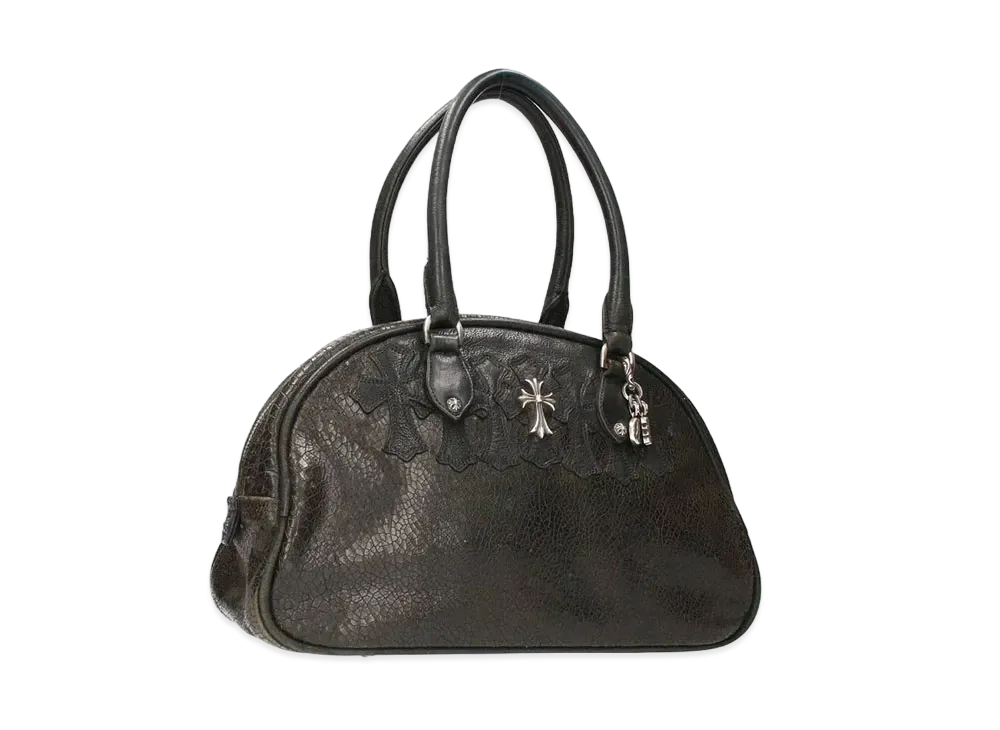 Chrome Hearts Gym SM Current CH CHM Small Leather Hand Bag "Black"