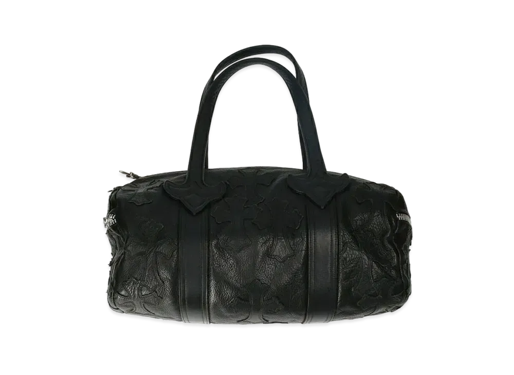 Chrome Hearts Duffle Gym Cemetery Cross Patch Dagger Leather Hand Bag "Black"