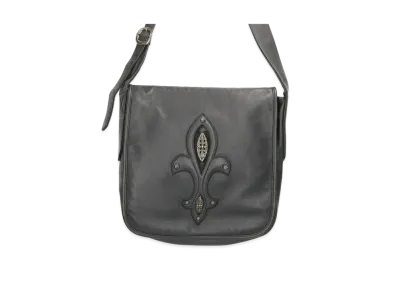 Chrome Hearts Mail Bag BS Flare Decoration Leather Shoulder Bag "Black"