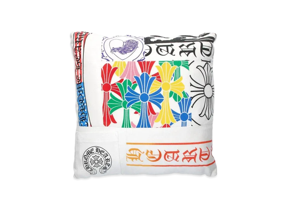 Chrome Hearts T-Shirt Patchwork Cushion "White/Multi Color"