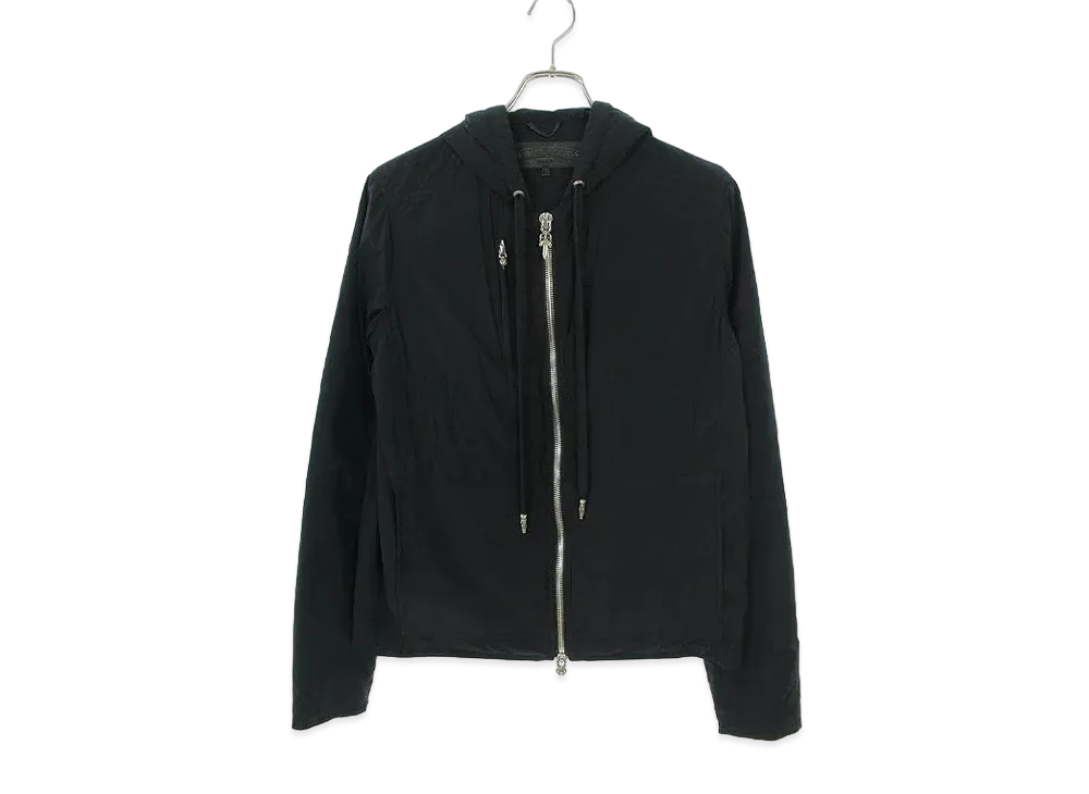 Chrome Hearts Hooded Dagger Zip Nylon Down Jacket "Black"