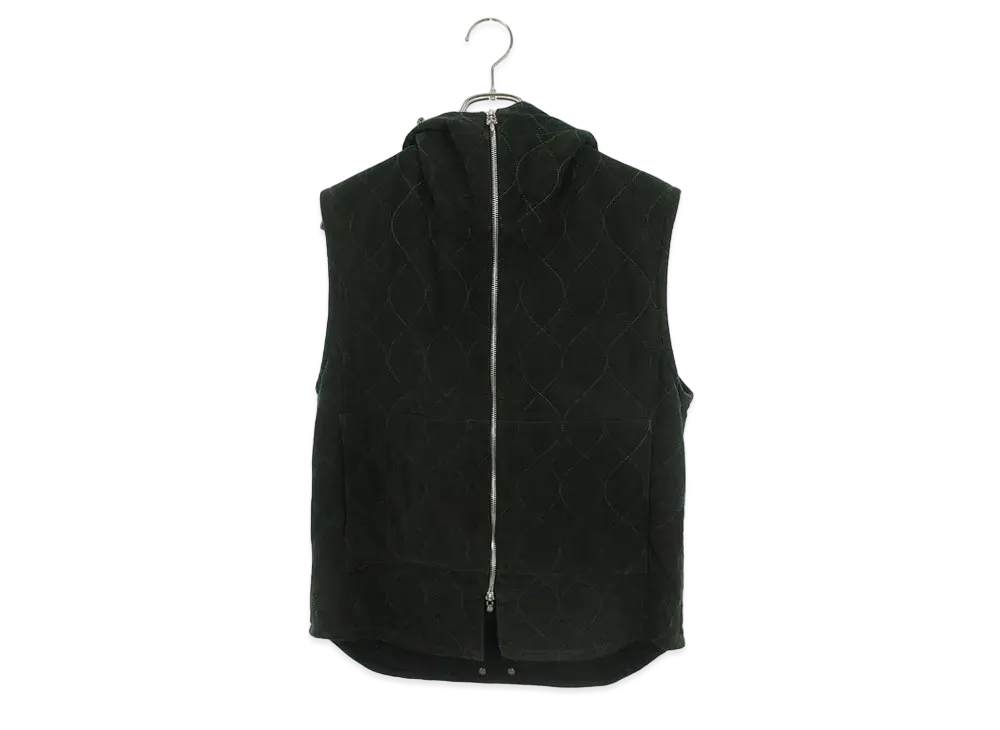 Chrome Hearts Hooded Dagger Zip-Up Leather Vest "Khaki"