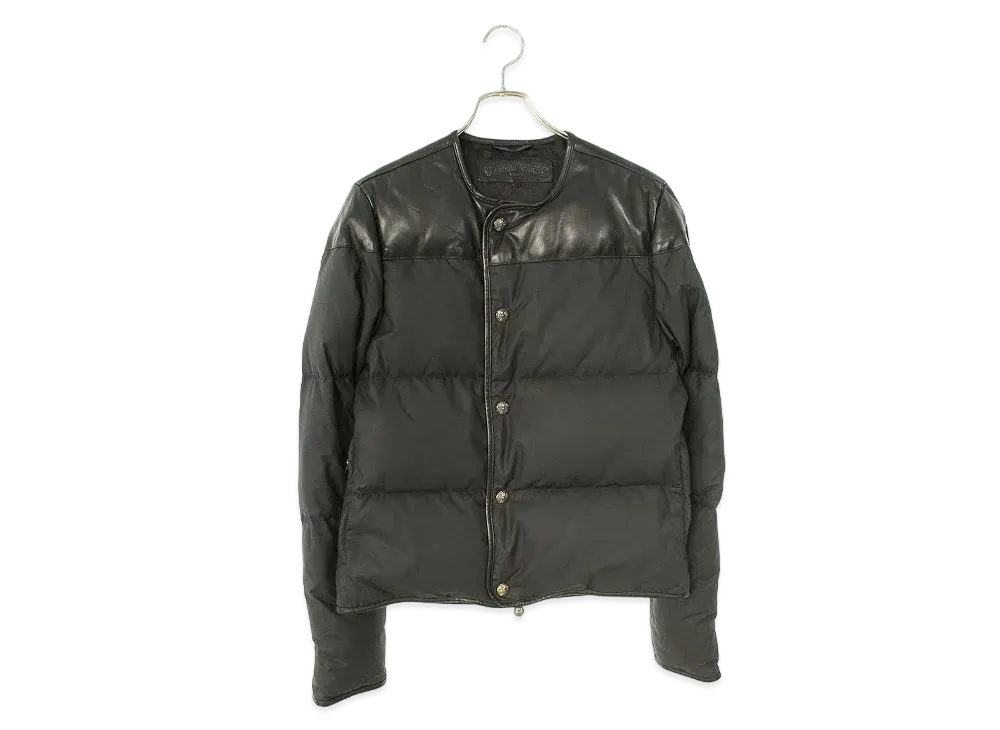 Chrome Hearts Cross Ball Button Nylon Down Jacket "Black"