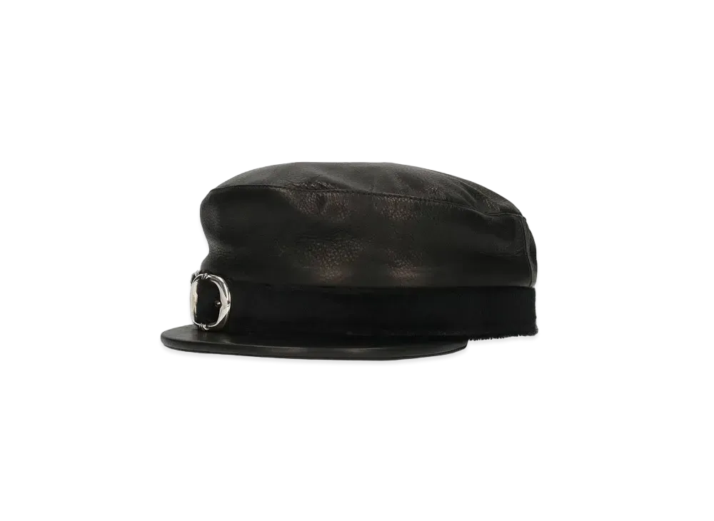 Chrome Hearts Gunslinger Strap Leather Captain Hat "Black"