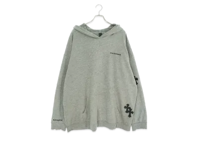 Chrome Hearts HD PLVR GRP Y Not U Oversize Hoodie with Cross Patch "Gray"
