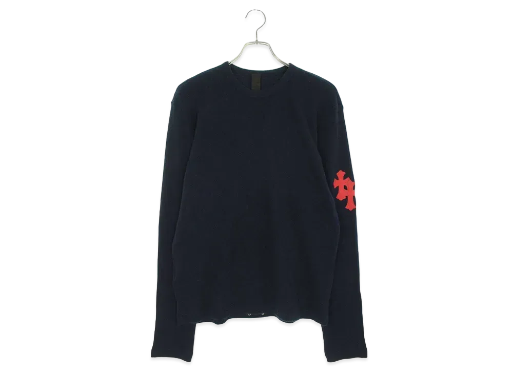 Chrome Hearts GRP Y Not U Oversize Thermal Cross Patch L/S Cut Sewn "Navy/Red"