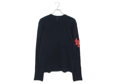 Chrome Hearts GRP Y Not U Oversize Thermal Cross Patch L/S Cut Sewn "Navy/Red"