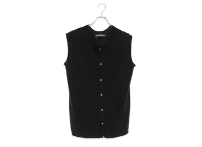 Chrome Hearts CH Plus Patch Cashmere Cross Ball Button Knit Vest "Black"