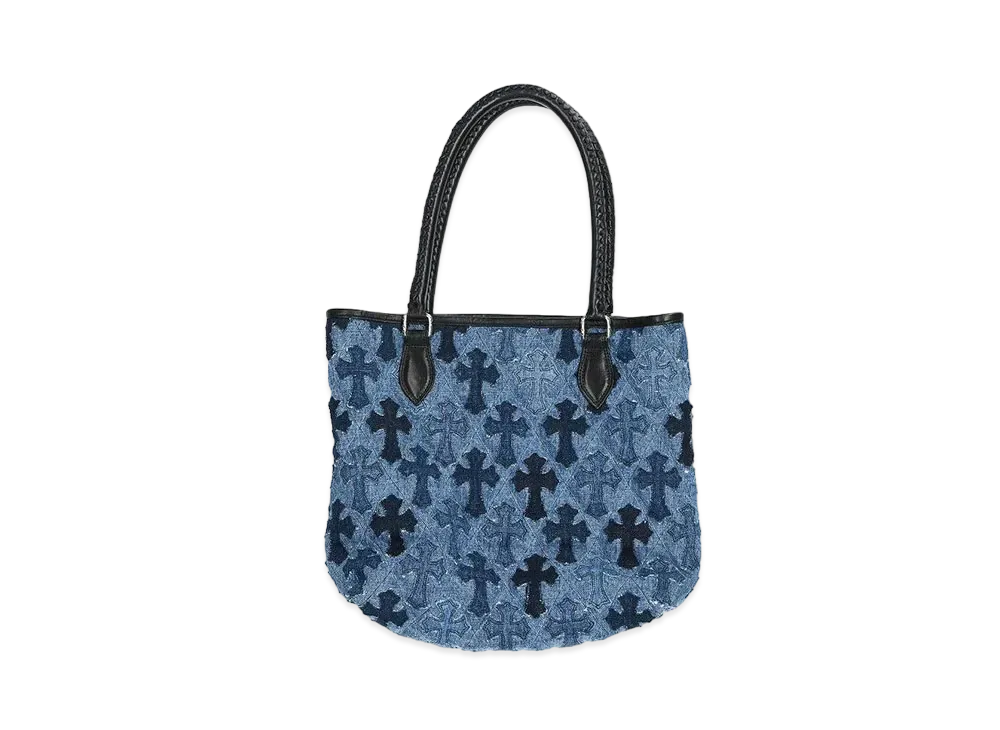 Chrome Hearts Denim Tote Bag with Cross Patch "Indigo"