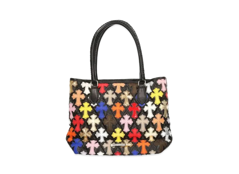 Chrome Hearts FS Leather Tote Bag with Cross Patch "Black/Multi Color"