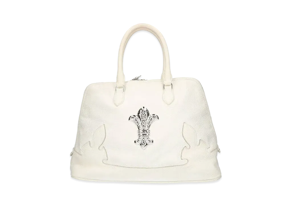 Chrome Hearts BS Flare Leather Hand Bag "White"