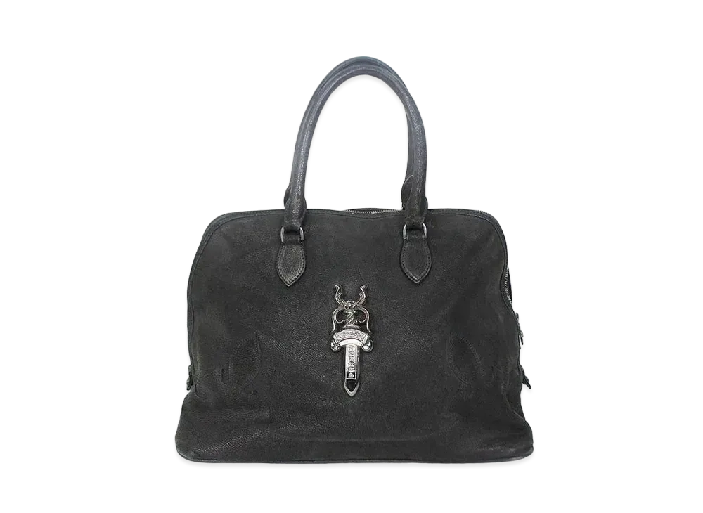 Chrome Hearts #2 Slouchy MO Dagger Decoration Flerknee Destroy Leather Hand Bag "Black"