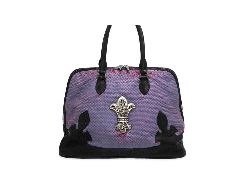 Chrome Hearts BS Flare Novelty Leather Destroy Leather Hand Bag "Black/Purple"