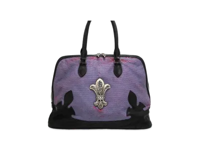 Chrome Hearts BS Flare Novelty Leather Destroy Leather Hand Bag "Black/Purple"