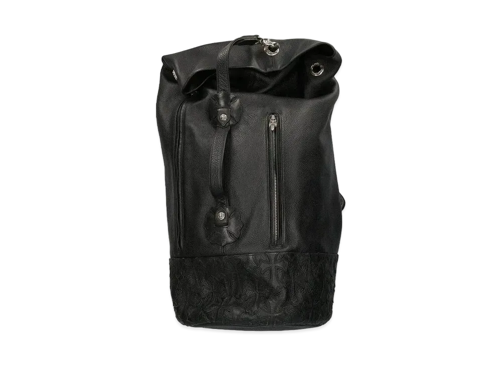 Chrome Hearts Diposition Cemetery Cross Patch Dagger Zip Duffel Shoulder Bag "Black"