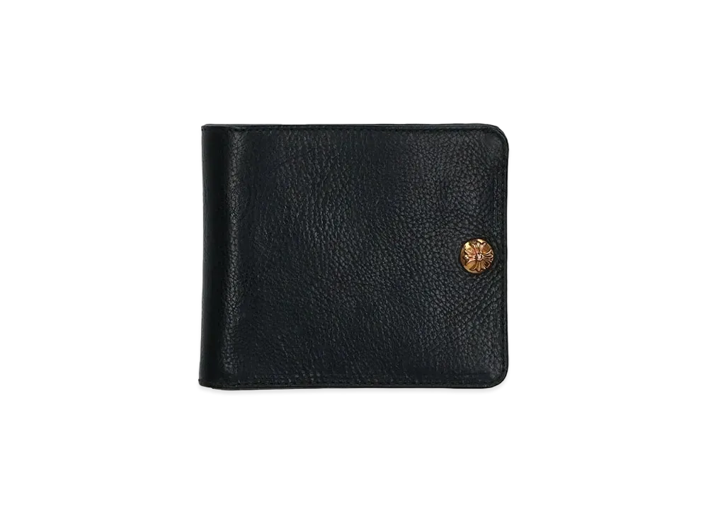 Chrome Hearts 22K 1 Snap Leather Wallet "Black/Yellow Gold"