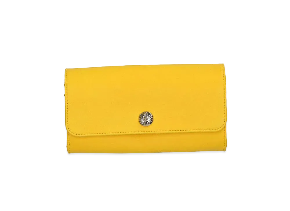 Chrome Hearts Judy Cross Button Novelty Leather Wallet "Yellow"