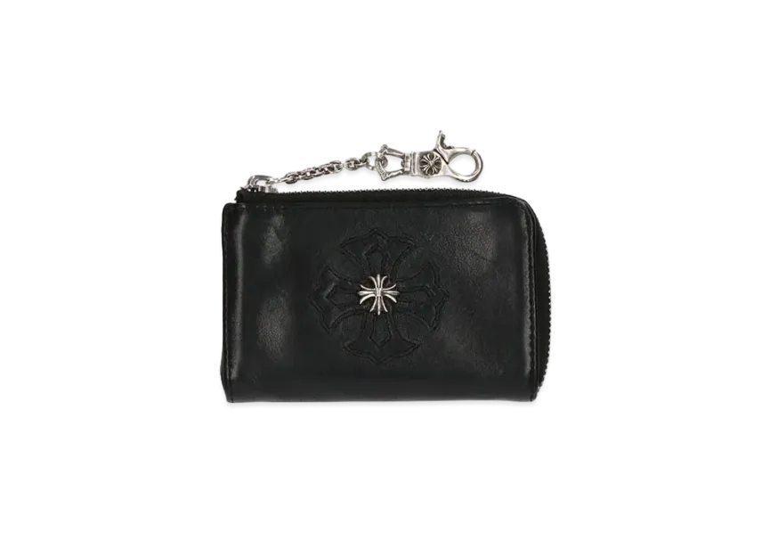 Chrome Hearts Mini Pouch Leather Coin Case with Clip Chrome Hearts Mini Pouch Leather Coin Case with Clip