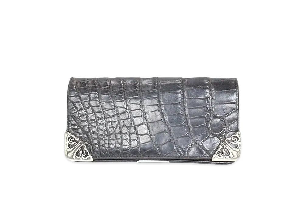 Chrome Hearts Alligator Single Fold Long Wallet "Brown"