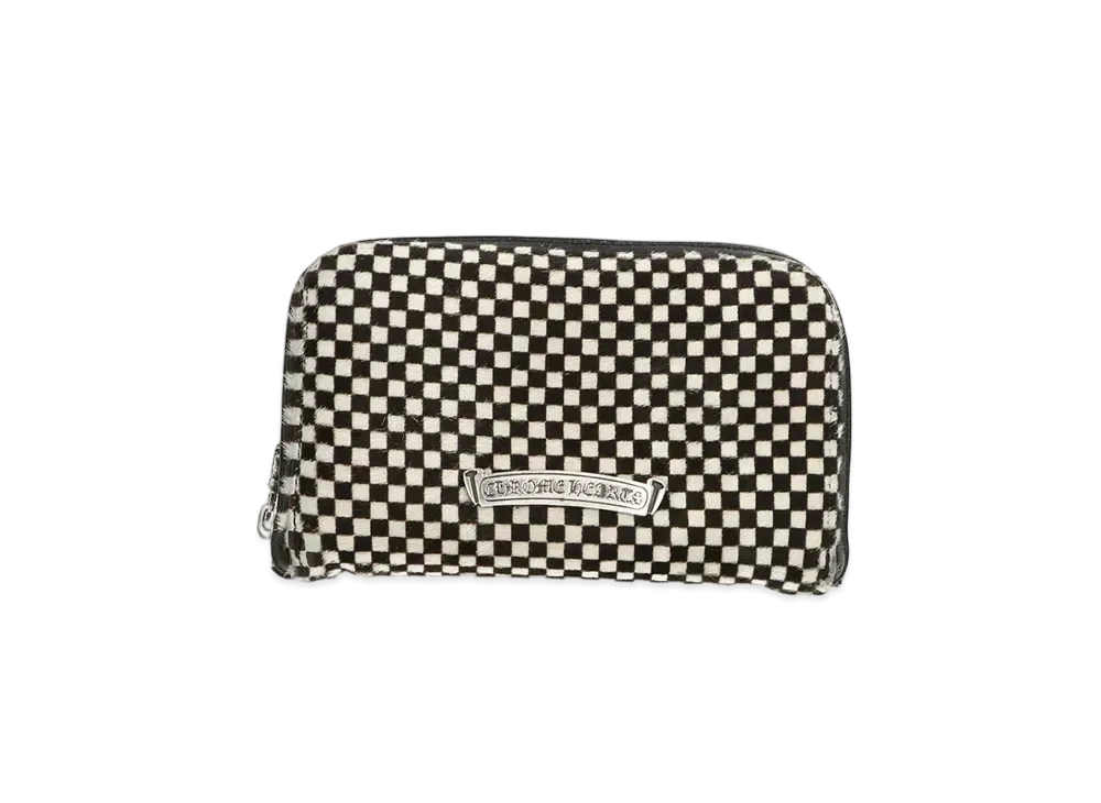 Chrome Hearts REC F Mini Harako Leather Zip Around Wallet "Black/White"