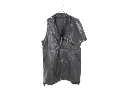 Chrome Hearts x Rick Owens Showtek Cemetery Cross Patch Daggered Leather Vest "Black"