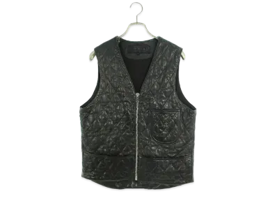 Chrome Hearts Fisher Man Small CH Cross Quilting Vest "Black"