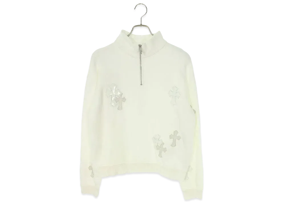 Chrome Hearts Y Not Cross Patch Half Zip Sweat "White"