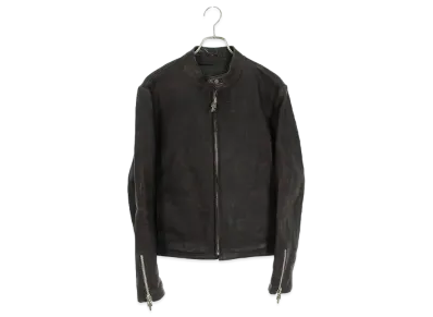 Chrome Hearts Racing 2 Dagger Zip Single Riders Leather Jacket "Dark Brown"