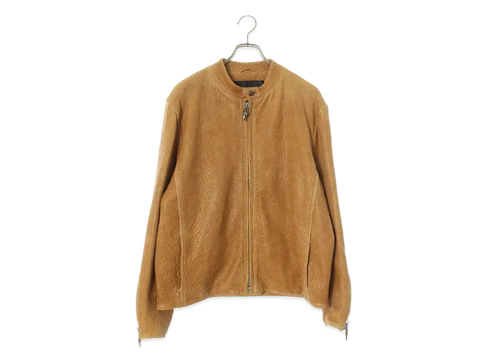 Chrome Hearts Racing 2 Dagger Zip Single Riders Lamb Leather Jacket "Brown"