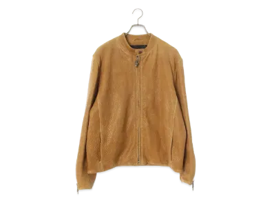 Chrome Hearts Racing 2 Dagger Zip Single Riders Lamb Leather Jacket "Brown"